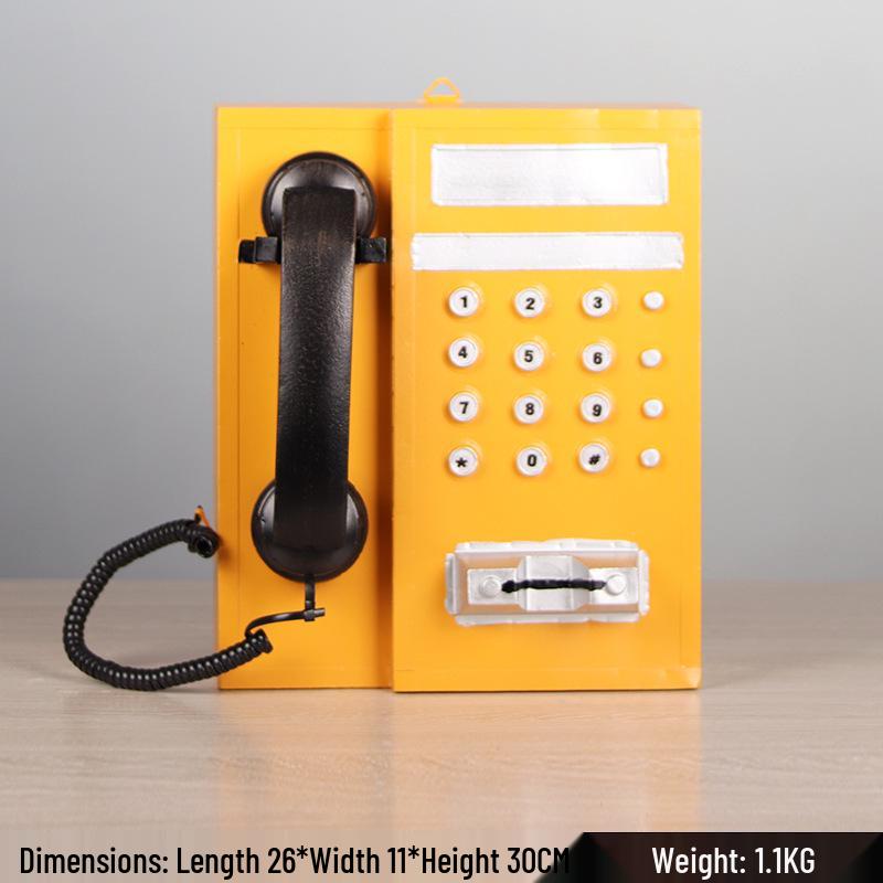 Retro All-Metal Telephone Model: Home Decoration & Wine Cabinet Ornament