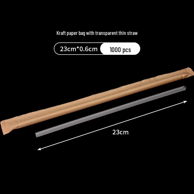 Handun Disposable Individually Wrapped Plastic Straws