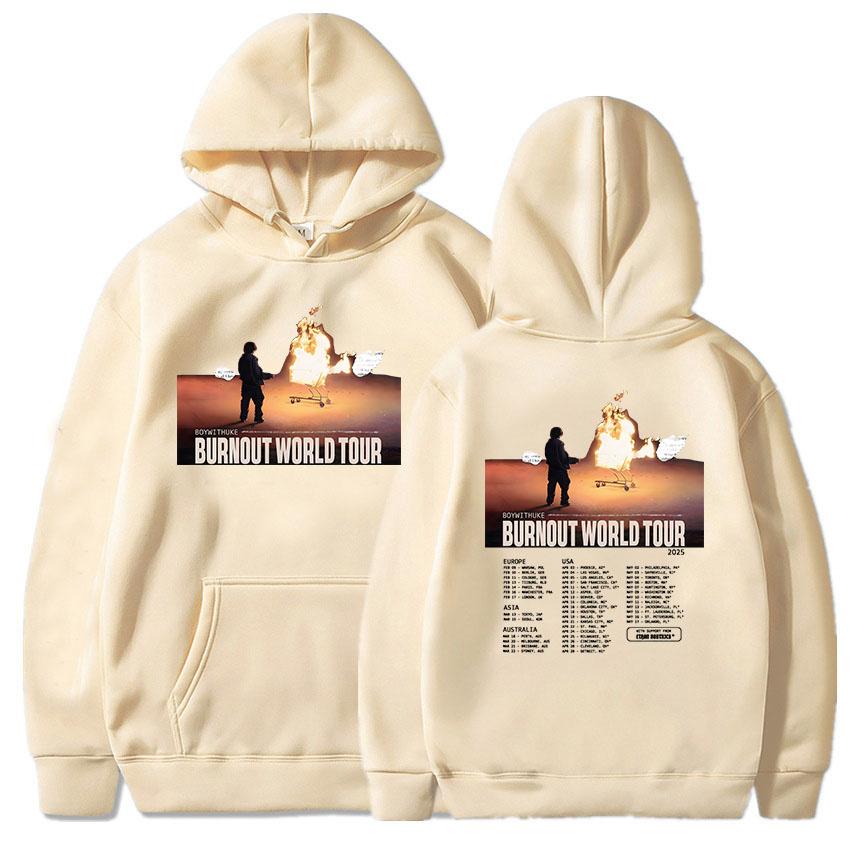 Boywithuke Burnout World Tour 2025 Hoodies Sudadera Mujer Hooded Women Men Casual Sweatshirts Singer Graphic Printed Pullovers