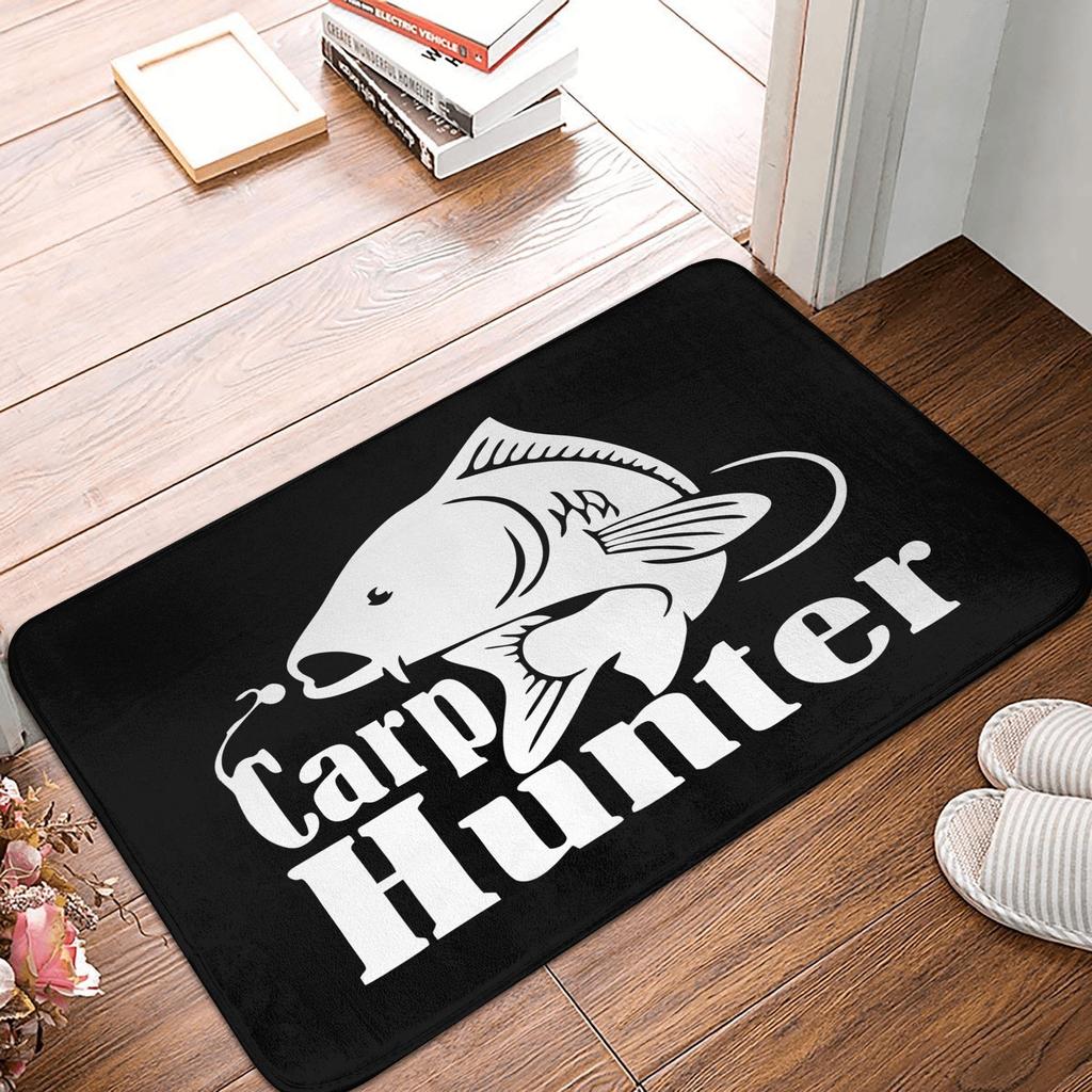 Fishinger Carp Fish Fisherman Front Door Floor Entrance Mats Outdoor  Bath Kitchen Doormat Garden Carpet Rug