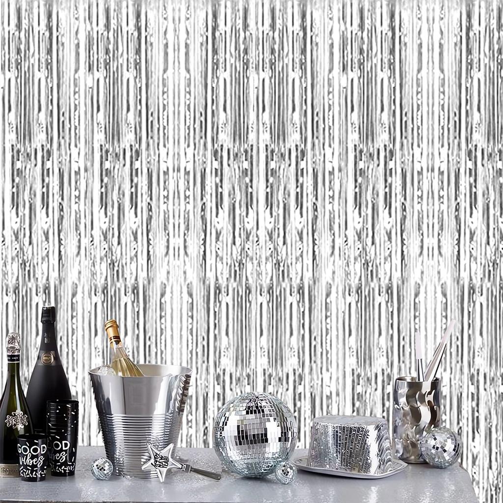 Birthday Party Wedding Decoration Backdrop Curtains Glitter Glossy Fringe Tinsel Foil Curtain Baby Shower Anniversary Wholesale