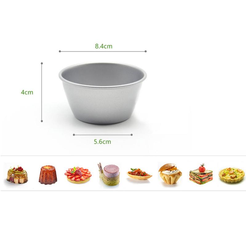 Mini Cup Shape Smooth Plain Aluminium Alloy Bakeware, Cheese Pie Pan, Jelly Tart Mold, Cupcake Tin for Oven, 10Pcs, 5.2cm