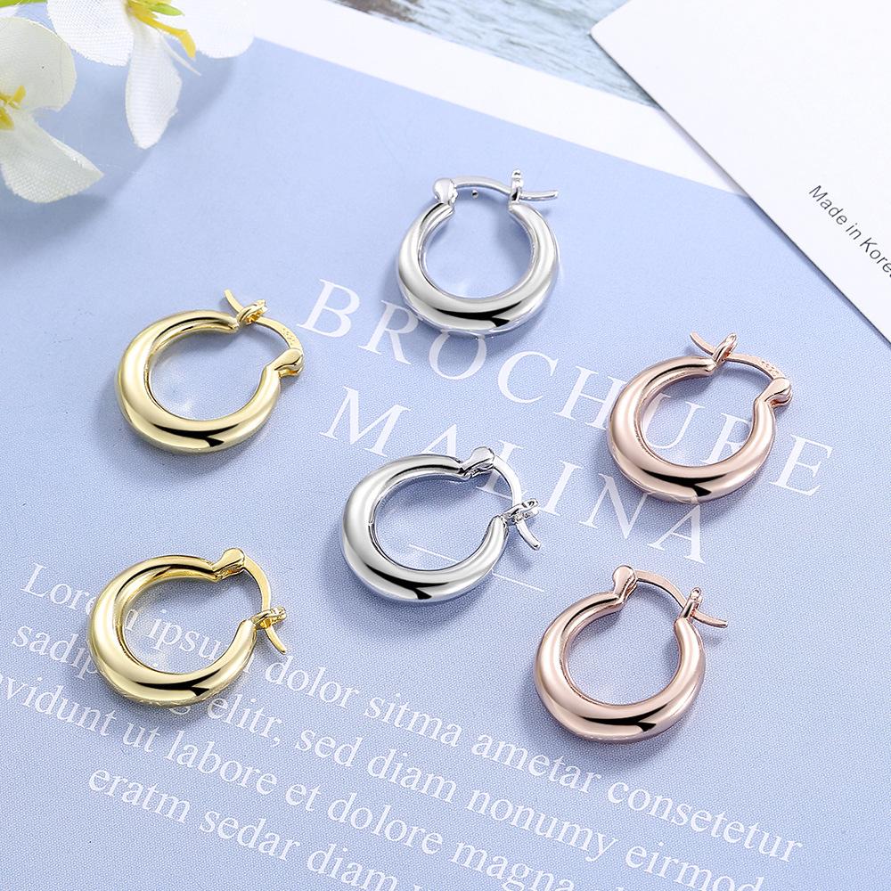 Glänzende runde Damenohrringe, Temperament, All-Match-Schmuck