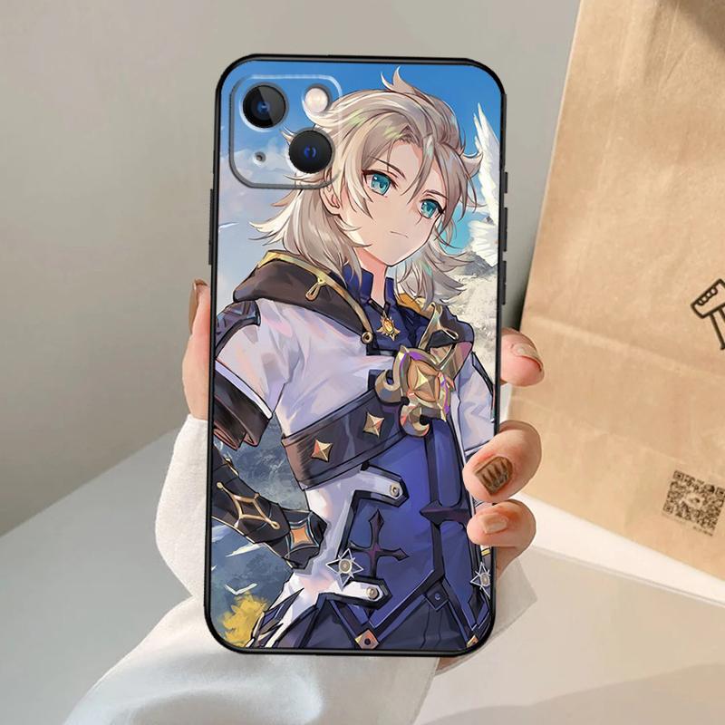 Albedo Genshin Impact Phone Case For iPhone 16 15 13 11 12 14 Pro Max 13 12 Mini XR 15 16 Plus 16e Cover Coque
