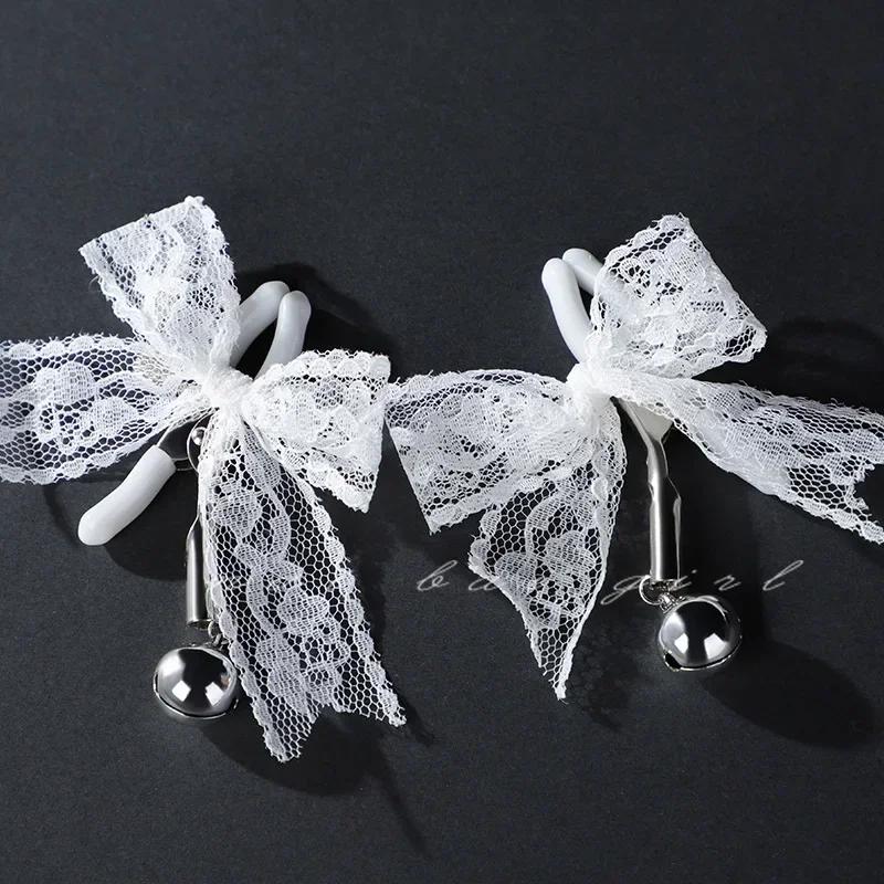 Sexy Breast Clips, Teasing, Flirting Bells, Clit Clips, Masturbation Toys Adult Products Sm Props, Lace Bows18+