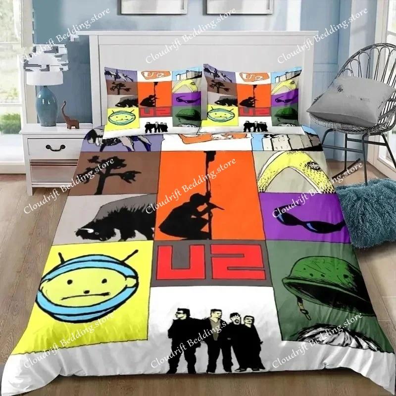 Rock U2 Band Bedding Set Quilt Cover Pillowcase Comforter king Queen Size Boys Adult Duvet Cover Bed Set