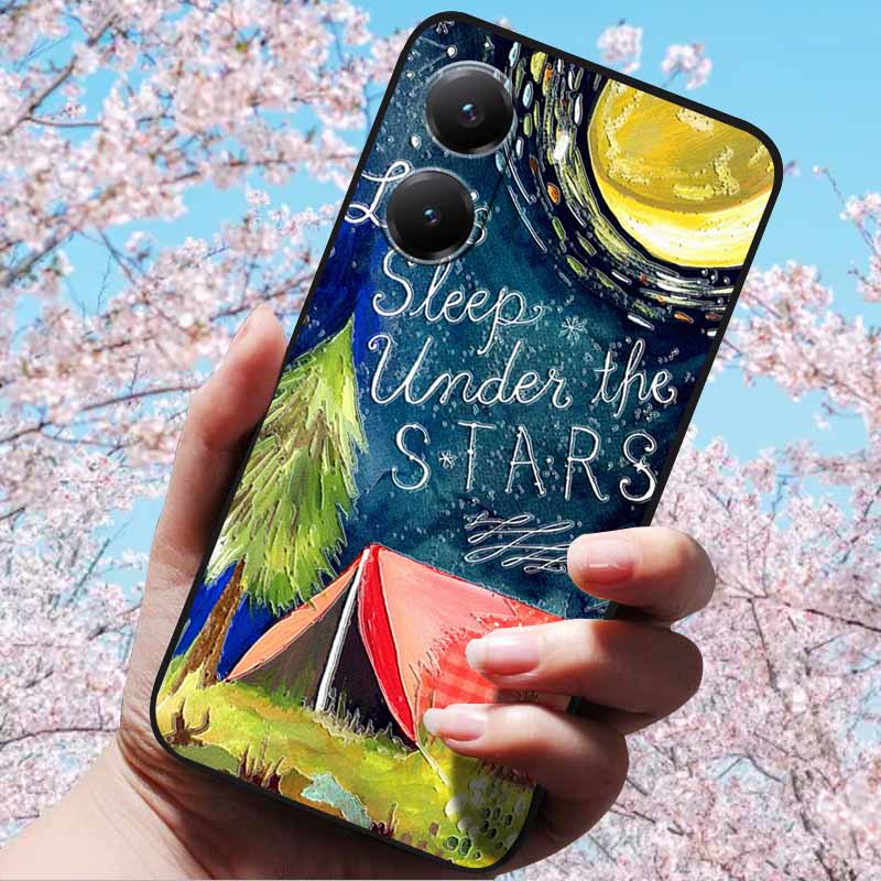 For Xiaomi Poco X7 Pro 3D Relief Flower Emboss Soft Silicone Case Cartoon Painted Back Cover for Poco X7 Pro with 3D Relief Case