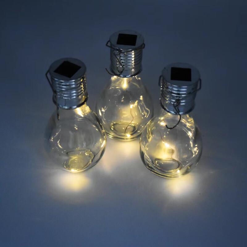 Solar Outdoor Decorative Glass Ball Bulb Lights - Warm White (4-Pack)