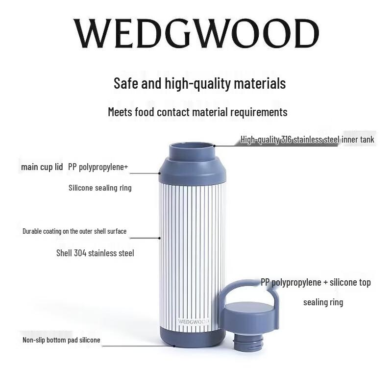 Wedgwood Blue Tone Geometric Sports Insulated Bottle