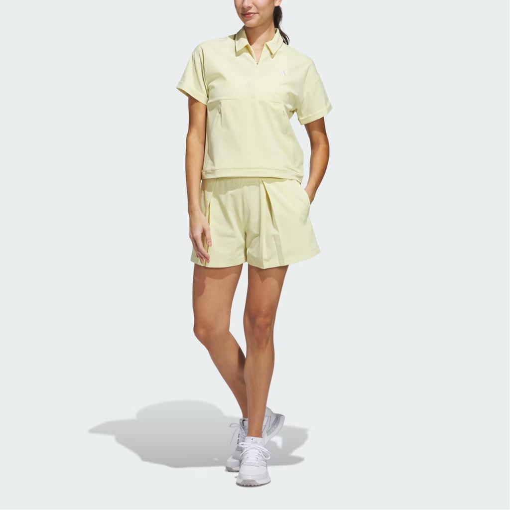 Adidas Go-To Golf Logo Fashion Simple Pullover Loose Short Sleeve T-Shirt Women T-Shirts Pink Yellow JE7311