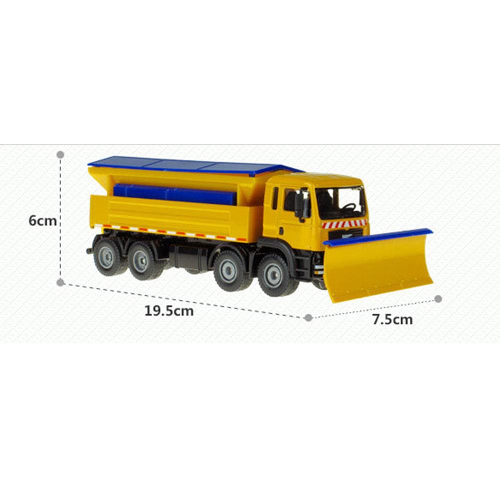 1/50 Toys Car Alloy Model Diecast Snow Sweeper Winter Service Vehicle Removable Cover 8 Wheel Cleaner Tractor Diecast Hobby