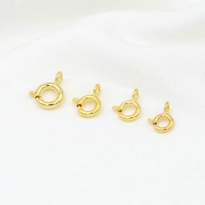 18K Gold Plated Spring Clasps Brass Round Clasps Open Ring Jewelry Spring Clasp Connector for Brecelet Neckalce Jewelry DIY