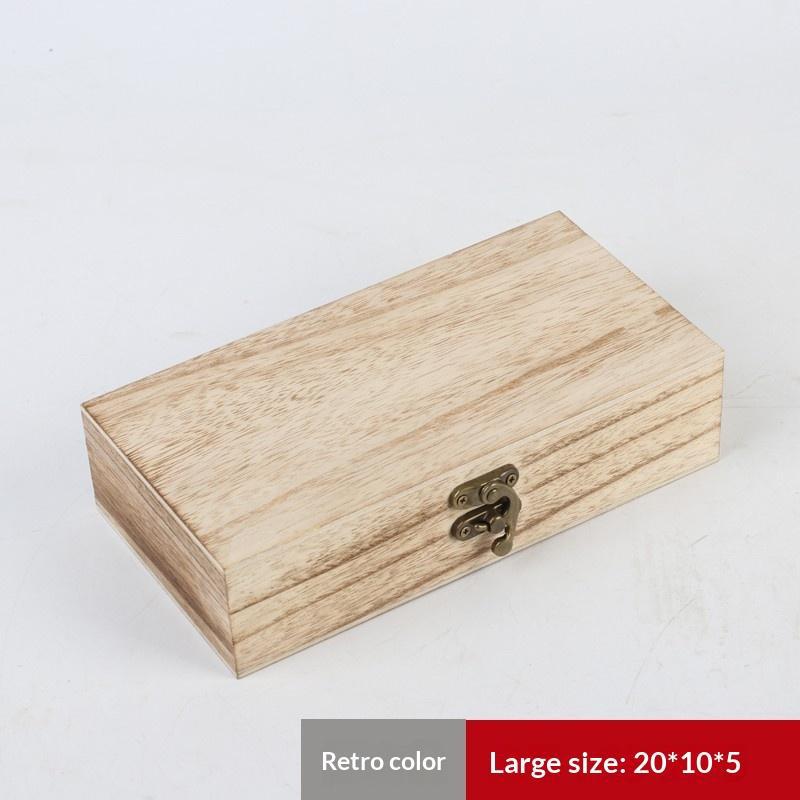 Antique Look Wooden Jewelry Box Rectangular Organizer for Vintage Rings Necklaces Gift Use