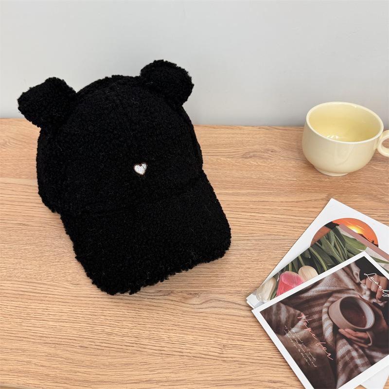Baseball Cap Children's New Autumn and Winter Fluffy Warm Cute Lamb Plush Rabbit Ears Cap