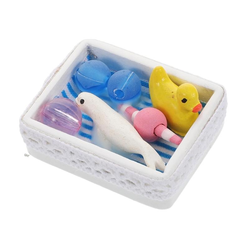 

Mini Wooden Bath Toy Organizer With Delicate Lace Trim Compact Doll House Accessories For Skill Development And Pretend Play 1