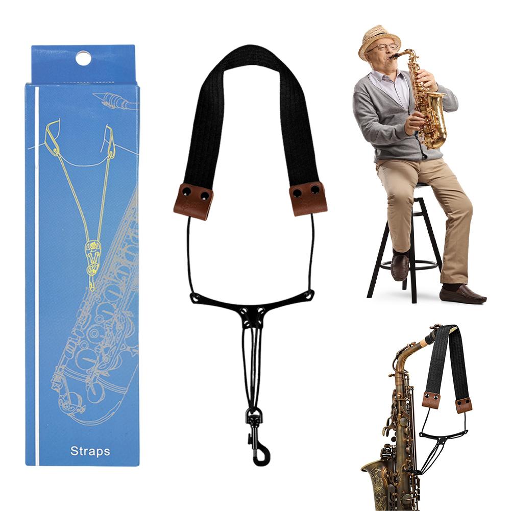 Универсальный ремень для саксофона Кожаный ремень-шлейка для саксофона Регулируемый мягкий шейный ремень для саксофона Часть аксессуаров для саксофона spain