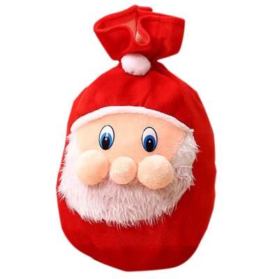Weihnachts-Cartoon-Plüschtasche, Samt-Geschenktasche mit lächelndem Gesicht