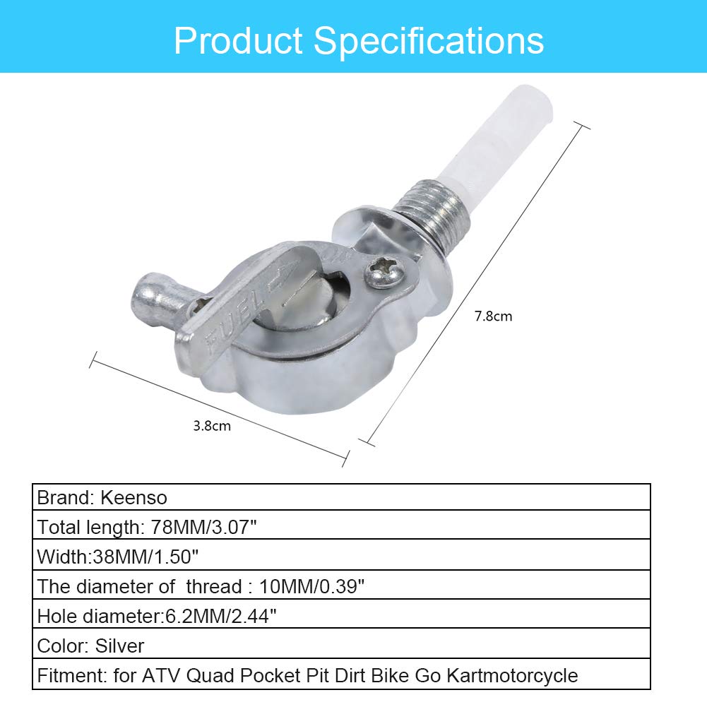 1/4npt Faucet Fuel Switch Gasoline Cock Fuel Cock 2pcs Gas Tank Switch Leak Proof Durable Motorcycle Accessories
