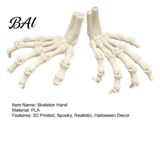 Indoor Halloween Display Ornaments Skeleton Hands, 3D Printed Hand Bones Model, Realistic Scary Props for Decorations Spooky Bone Claw Prop Party Home