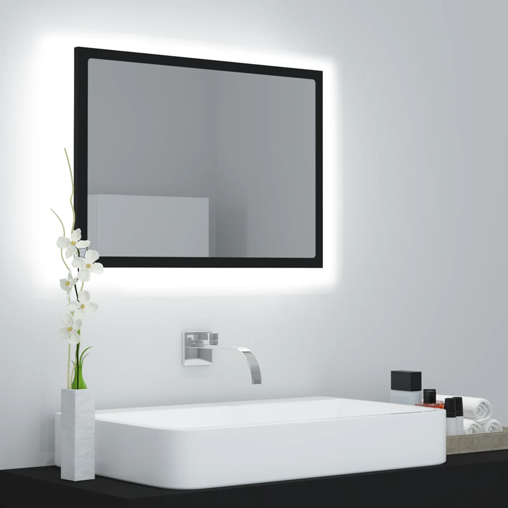 Badezimmerspiegel mit LED, wandmontierter Badezimmerpiegel, 60x8,5x37cm