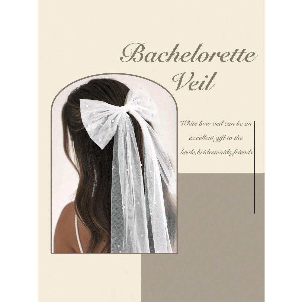 Brudeslør Hvit Sommerfugl Bryllup Pynt Perleslør Elegant Tyll Lag Hårnål Brud Bryllup Sløyfe Slør Hårnål Tyll Kort Slør Hårtilbehør