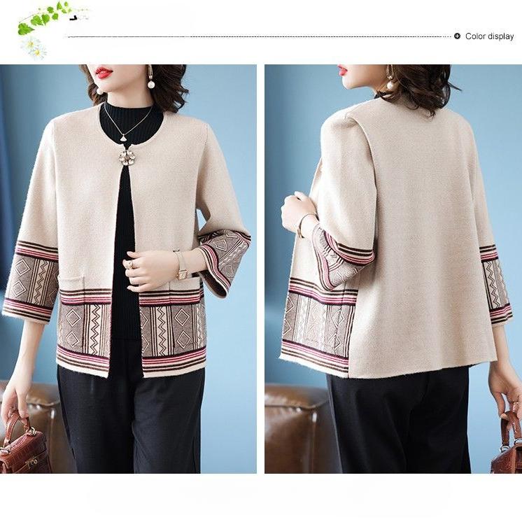 Spring Autumn Women's Knitted Cardigan Sweater Thin Loose Plus Size Knitted Cardigan Jacket Open-front Knitted Coat