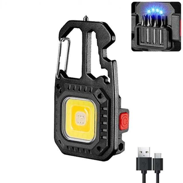 Mini COB Keychain Flashlight Protable Work Light USB Rechargeable Pocket Torch Outdoor Camping Fishing Emergency Lamp