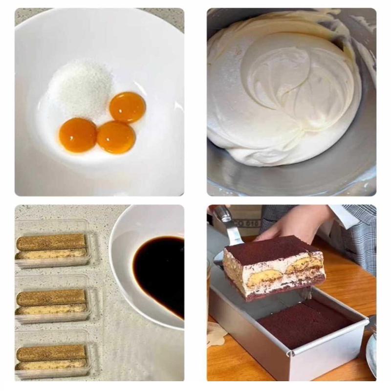 Non-Slip Stainless Steel Long Cake Mold Bakingtray Anti-Scratch Rectangular Tiramisu Cake Base Dly Kitchen Cooking Tool