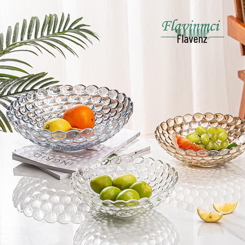 Flavinmci European Crystal Glass Fruit Bowl