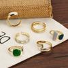 Colorful Glaze Retro Adjustable Korean-Japanese Ring - Trendy Hip Hop Index Finger Accessory for Women