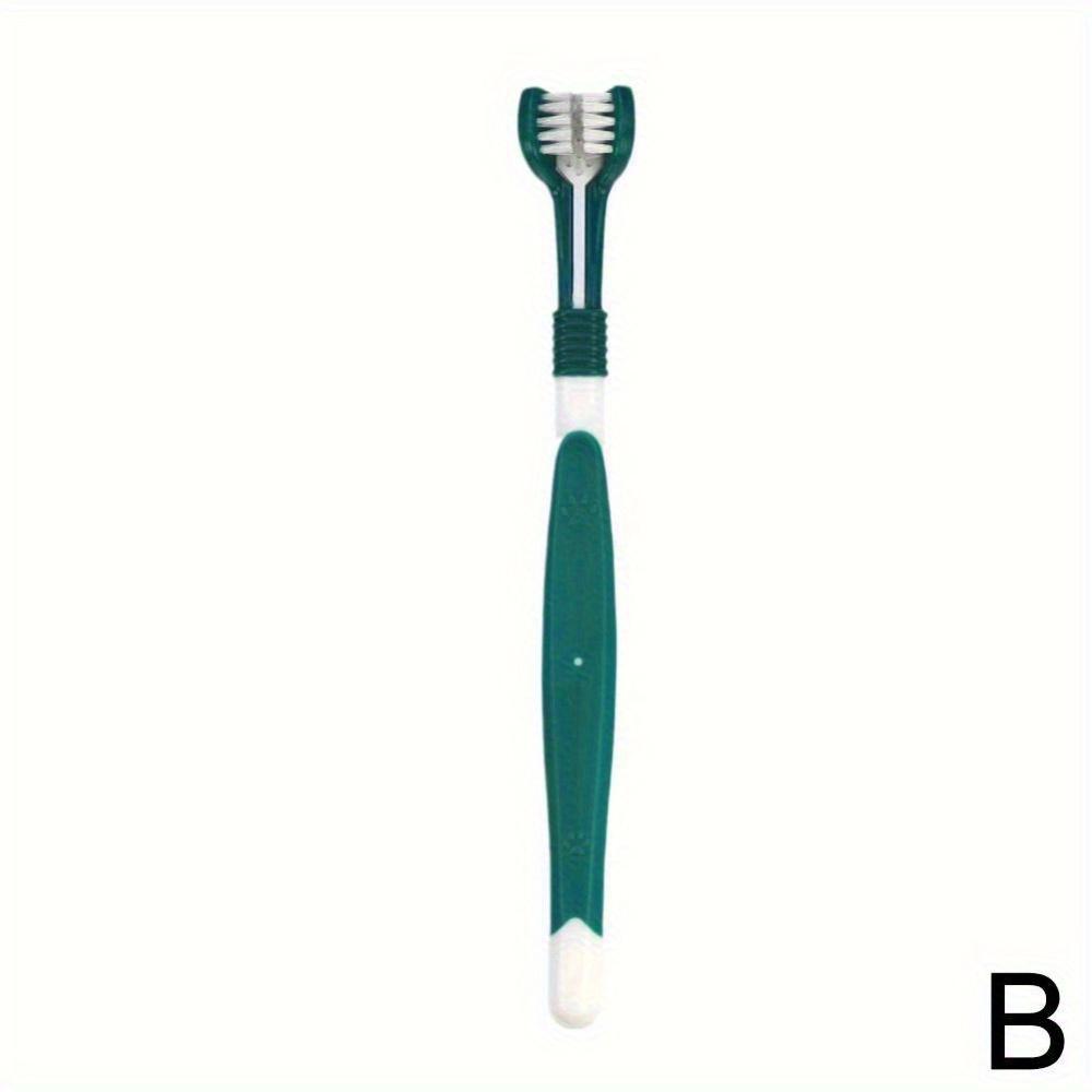 

Трехсторонняя зубная щетка для домашних животных с тремя головками, зубная щетка для собак и кошек, щетка для чистки полости рта, средства по уходу за инструментами, оптовая продажа темно-зеленого