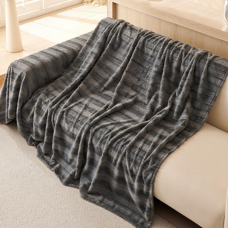Winter Rabbit Wool Camping Picnic Sofa Cover Housses De Canapé Funda Sofa Thick Streaks Sofa Covers Mats Throw Blankets