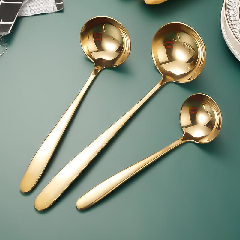 ZISIZ Thickened Stainless Steel Kitchen Ladle & Slotted Spoon Set