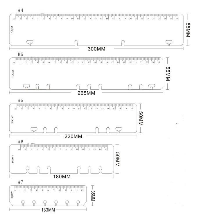 Ruler A4 B5 A5 A6 A7 PP Matt Frosted Planner Agenda Dokibook For 6 Holes Loose Leaf Spiral Notebook Organizer