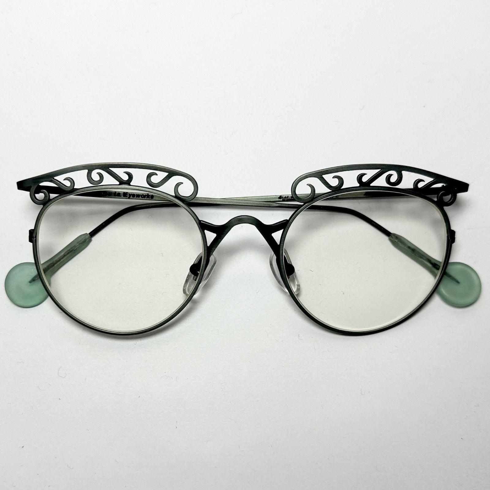 Used Vintage/Unused] 1990s L.A. Eyeworks Italian Glasses American Brand Round Glasses // Vintage Unique Design