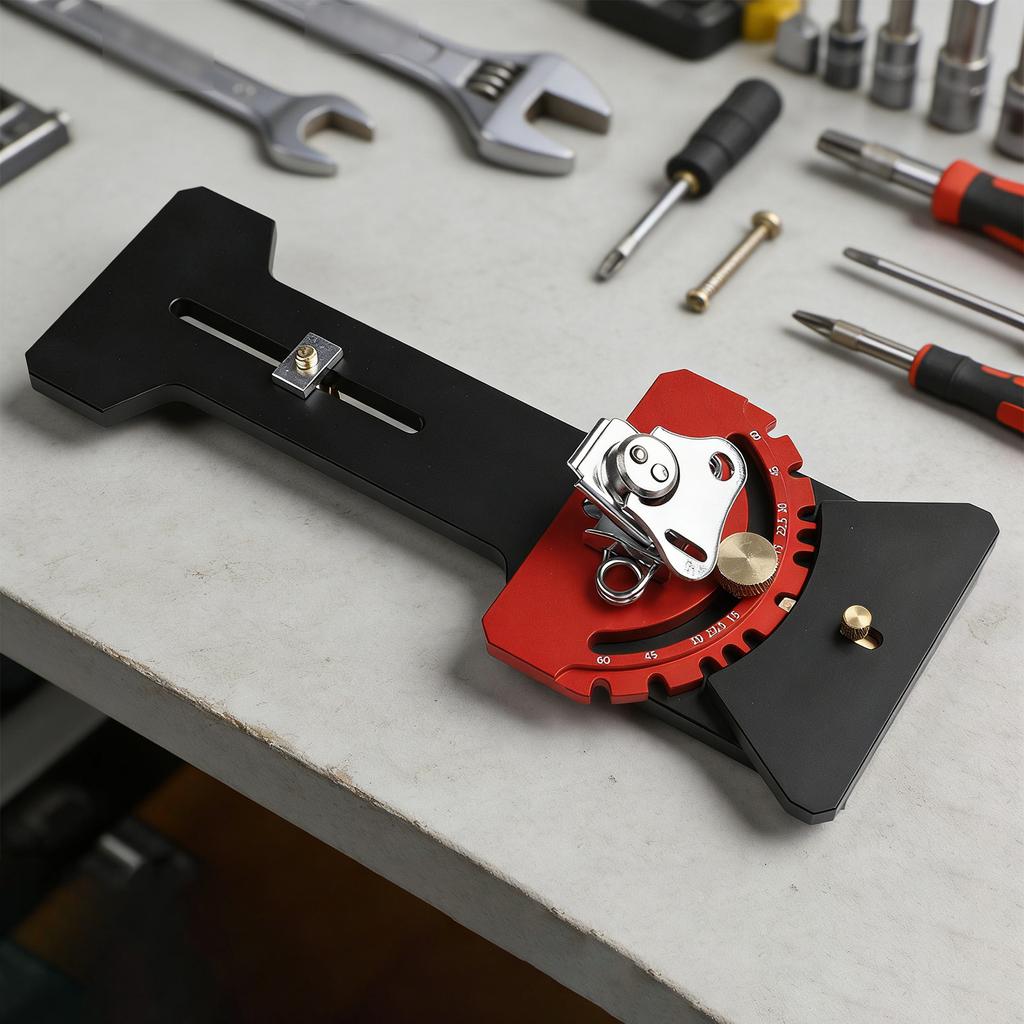 Aluminum Alloy CNC 90 Degree Stop Block for Rail Saw and Circular Saws Fast Lock Mechanism and Angle Scale for Precision Cutting