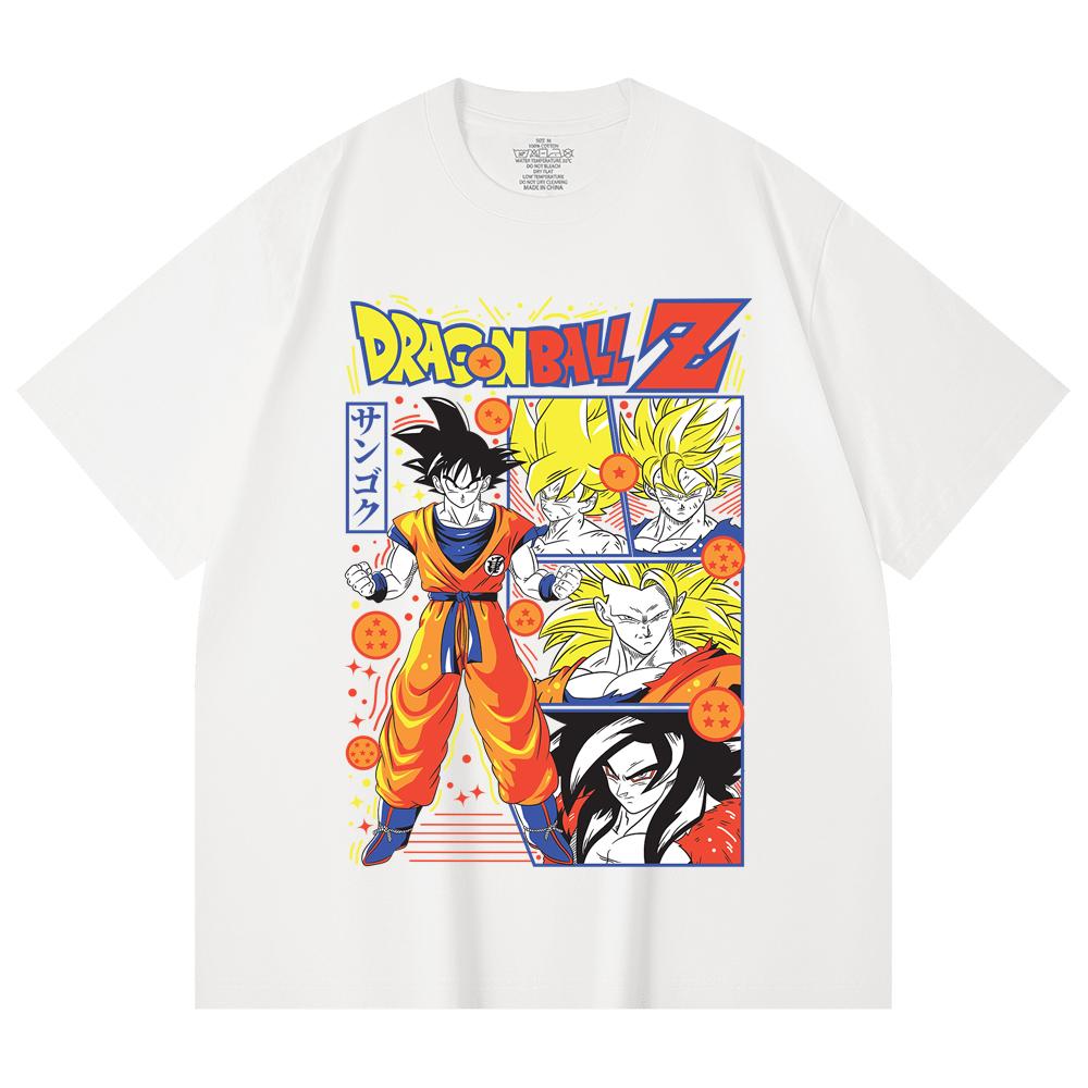 230 Gsm 100% Cotton Dragon Ball V56 Goku Print Unisex Heavy Cotton T Shirt
