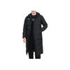 Li Ning Side Split Warm Solid Color Long Hooded Cotton Coat Men Coats Black AFMT025-1