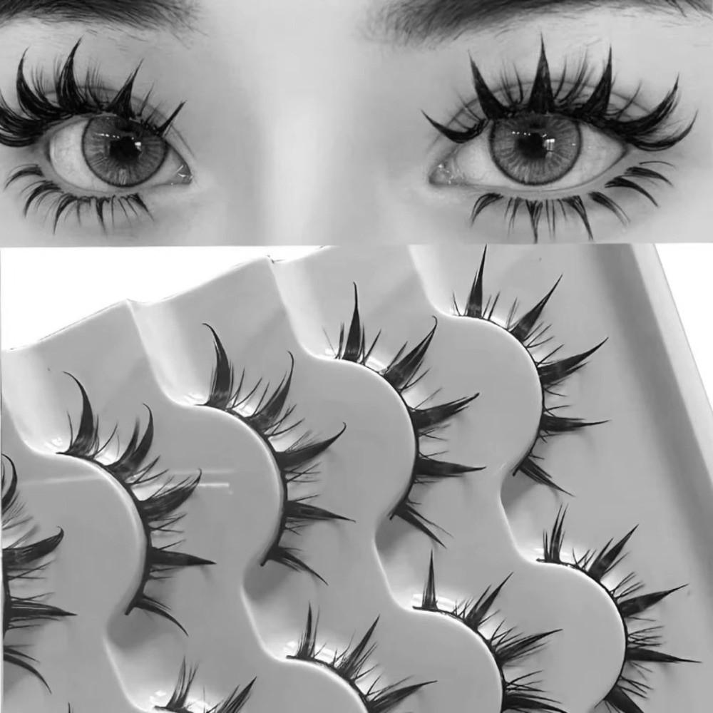 5Pairs/box 9-13MM DIY Lashes Extension Black Comic Eye Fake Eyelashes Daily