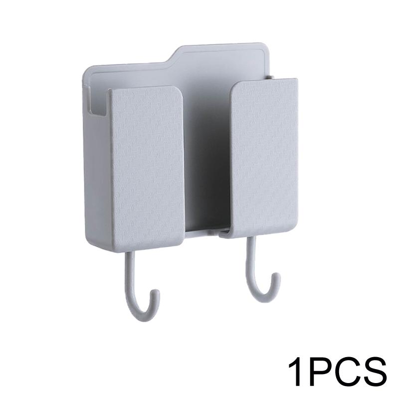 1-4 шт настенный ящик для хранения многофункциональный органайзер без перфорации пульт дистанционного управления телевизором DIY держатель для зарядки мобильного телефона 1pc серый 488₽