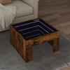 VidaXL Coffee Table with Infinity LED Smoked Oak 50x50x30 Cm, Side Table, Living Room Table, Side Table, End Table, 847606