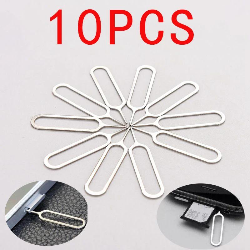 

10pcs Anti-Lost Eject Sim Cards Tray Open Pin Needle Key Tool Ejetor for IPhone IPad Mobile Smartphone SIM Remover Accessories