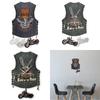Vest Motorcycle Wooden Wall Clock Pendulum Swing Clock Cafe Decor Home