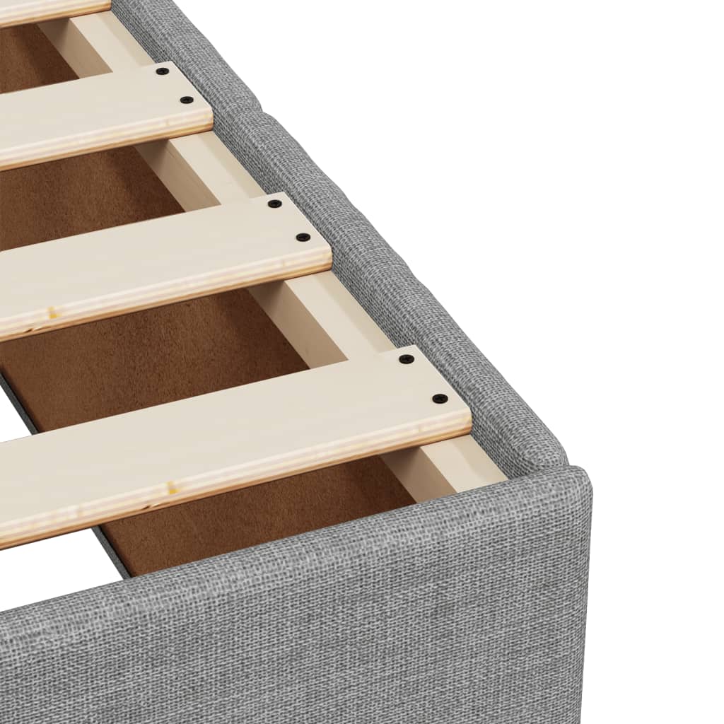 Bed Frame without Mattress Light Grey 140 x 190 cm Fabric