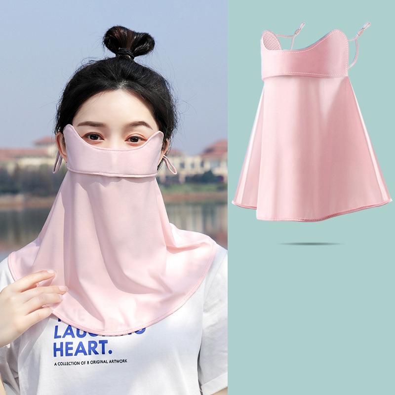 

UPF50+ Мужская и женская летняя наружная УФ-защита Ice Silk Полнолицевая ультралегкая дышащая солнцезащитная велосипедная маска для лица