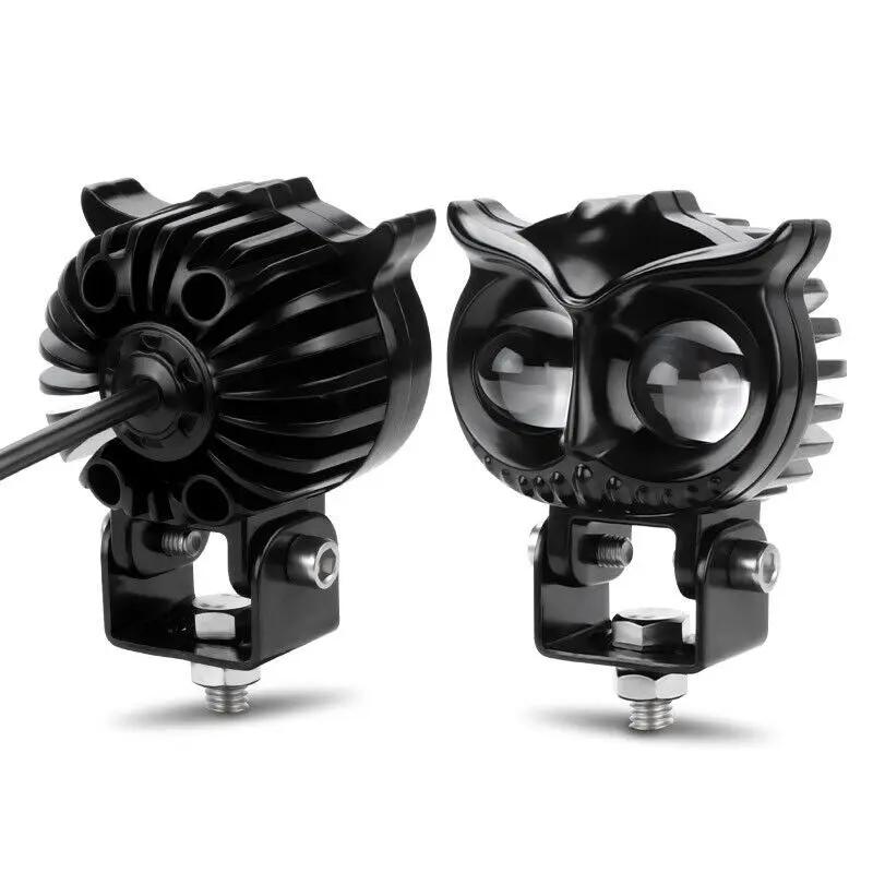 2PCS 8000LM Motorcycle LED Auxiliary Headlights With Control Switch Dual Color ATV Scooter Driving For Racer Spotlight