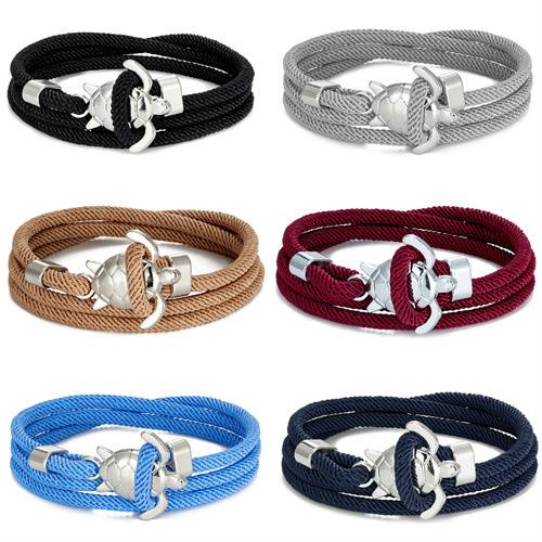 2026 Ocean Series Multi-turn Adjustable Nautical Rope Bracelet Couple Beach Style Jewelry