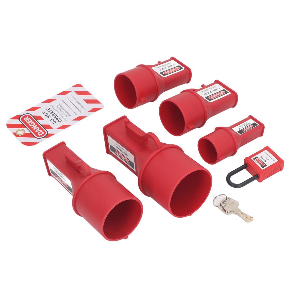 5PCS Socket Lockout Device Industrial Waterproof Energy Isolation Security Tagout Lock for Pin and