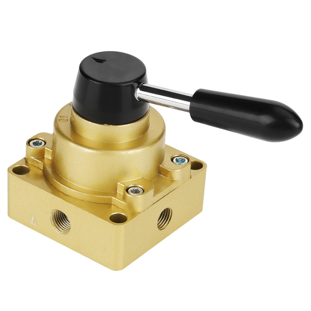 HV02 PT 14" Port 3 Positions 4 Ways Air Pneumatic Hand Lever Valve 1.58kgfcm2