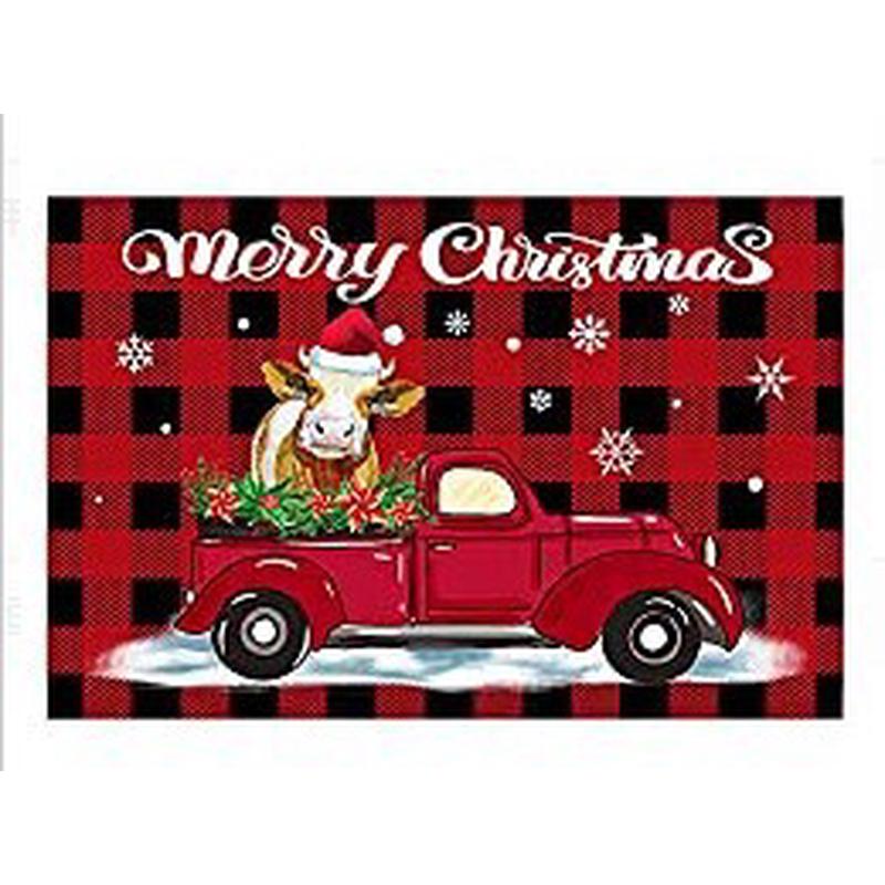 Christmas Water-Saving Checkered Print Carpet Home Decor, Soft And Absorbent, Non-Slip & Dirt-Proof, Bathroom Or Entrance